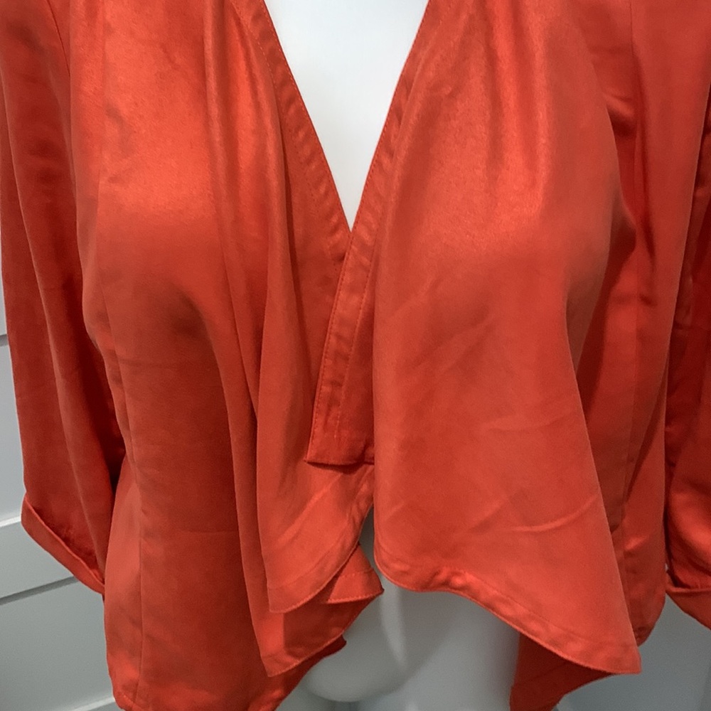 Chico’s Drape-front Burnt Orange Jacket Size 1